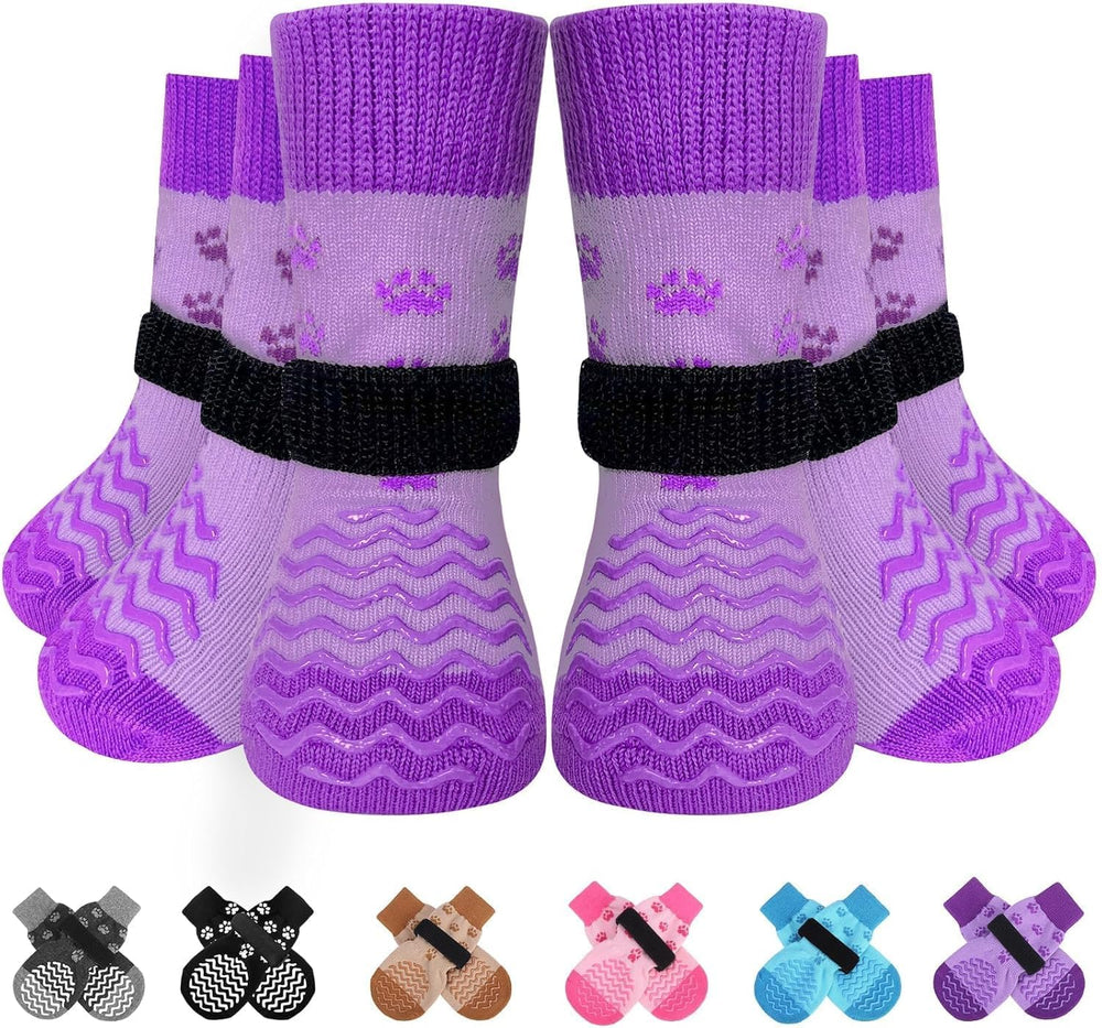 Calcetines antideslizantes Expawlorer para perros, mejor agarre en suelos lisos.