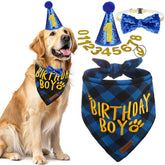 EXPAWLORER bandana cumpleaños perro, tela suave para fiestas y fotos.