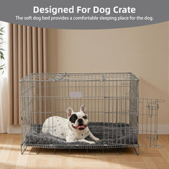 Exsnugy cama para perro dentro jaula gris, uso versátil