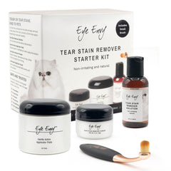 Eye Envy kit de eliminación de manchas de lágrima para gatos, fácil de usar.