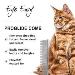 Eye Envy ProGlide dientes duales llegan al subpelaje para eliminar pelo suelto sin tirones.