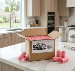 Bolsas rosadas EZ PICK UP sin núcleo para reducir residuos