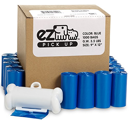EZ PICK UP: dispensador con bolsas azules 9x12 para paseos limpios.