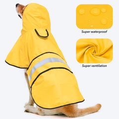 Ezierfy poncho de lluvia para perro con ajuste en barriga, cómodo durante caminatas.
