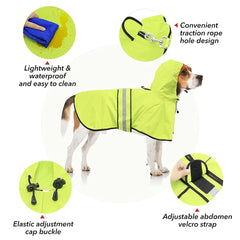 Poncho reflectante Ezierfy para perro, visibilidad nocturna mejorada.