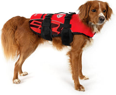 EzyDog DFD chaleco rojo con asa para guiar al perro al salir del agua