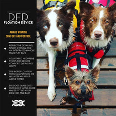Chaleco EzyDog DFD rojo con paneles flotantes para natación estable