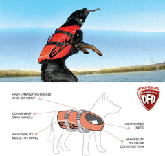 Chaleco EzyDog DFD rojo con material reflectante para mayor visibilidad nocturna