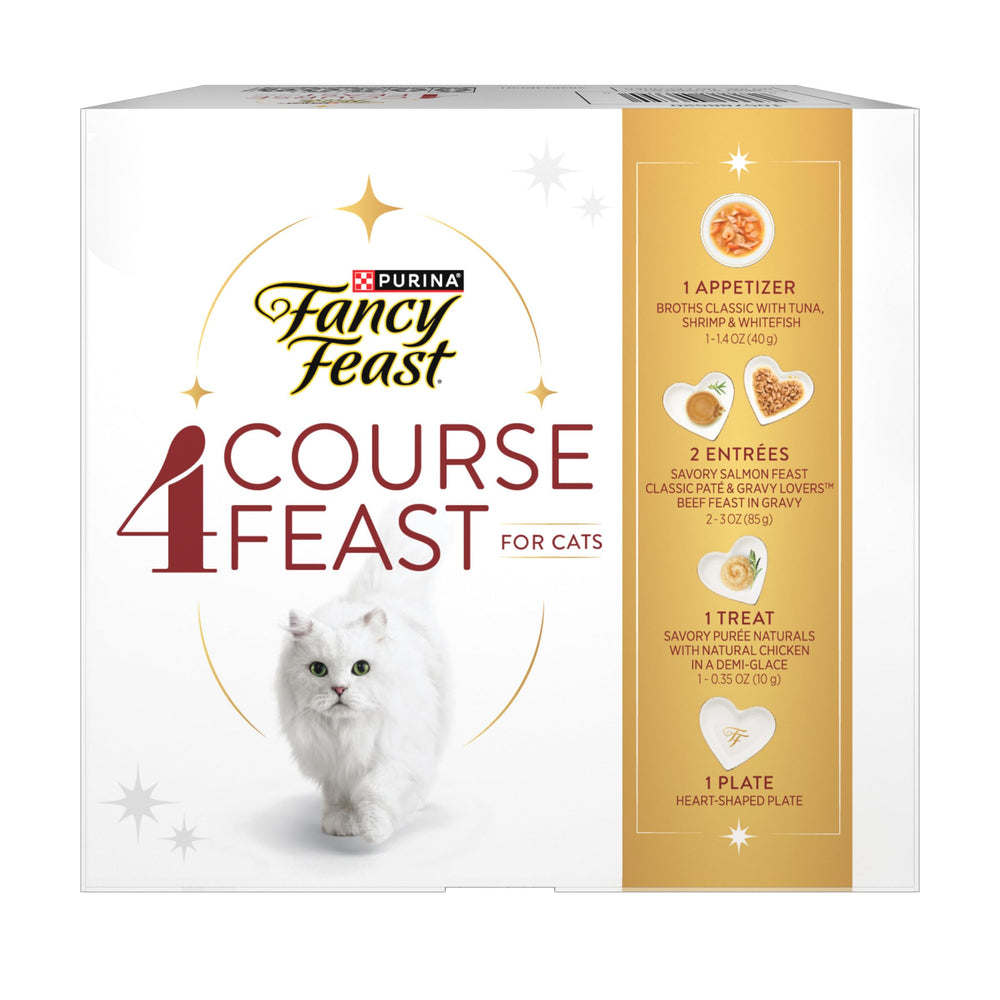 Fancy Feast aperitivo en caldo para felinos, ideal para iniciar la comida.