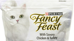 Envase de 1 lb Fancy Feast Gourmet para la comida diaria del gato.