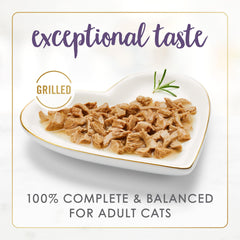 Fancy Feast Grilled Beef Feast en gravy, textura jugosa para el gato.