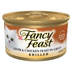 Fancy Feast lata Higado-pollo en salsa: sabor gourmet para la comida diaria del gato.