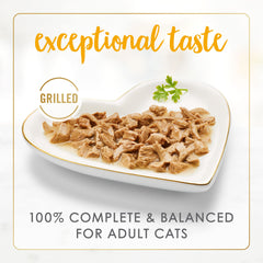 Fancy Feast pollo y res para gatos adultos en lata 3oz, nutrición completa.