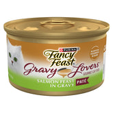 Purina Fancy Feast Salmón Pate con salsa, lata de 3 oz, ideal para la cena diaria.