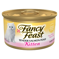 Purina Fancy Feast Tender Salmon en lata, práctico para comidas diarias de gatitos