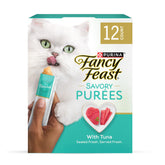 Purina Fancy Feast tubo puré sabroso con atún natural, ideal para premiar