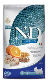 Farmina Cod Spelt Oats Orange Adult Mini: ingredientes clave para una nutrición equilibrada.