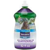 Farnam Vetrolin Bath: botella vertido muestra uso suave y eficaz para el baño de caballos