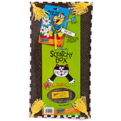 Fat Cat Big Mama's Scratch Box vista frontal, ideal para dirigir el rascar hacia la caja