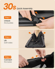 Feandrea jaula para perros colapsable, cremallera autolock para seguridad