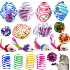 Fejapa: bolas de muelle metálicas para gatos, ideal para juego activo y ejercicio.