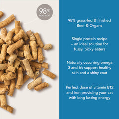 Feline Natural sin guisantes ni granos: opción limpia para gatos con sensibilidades.