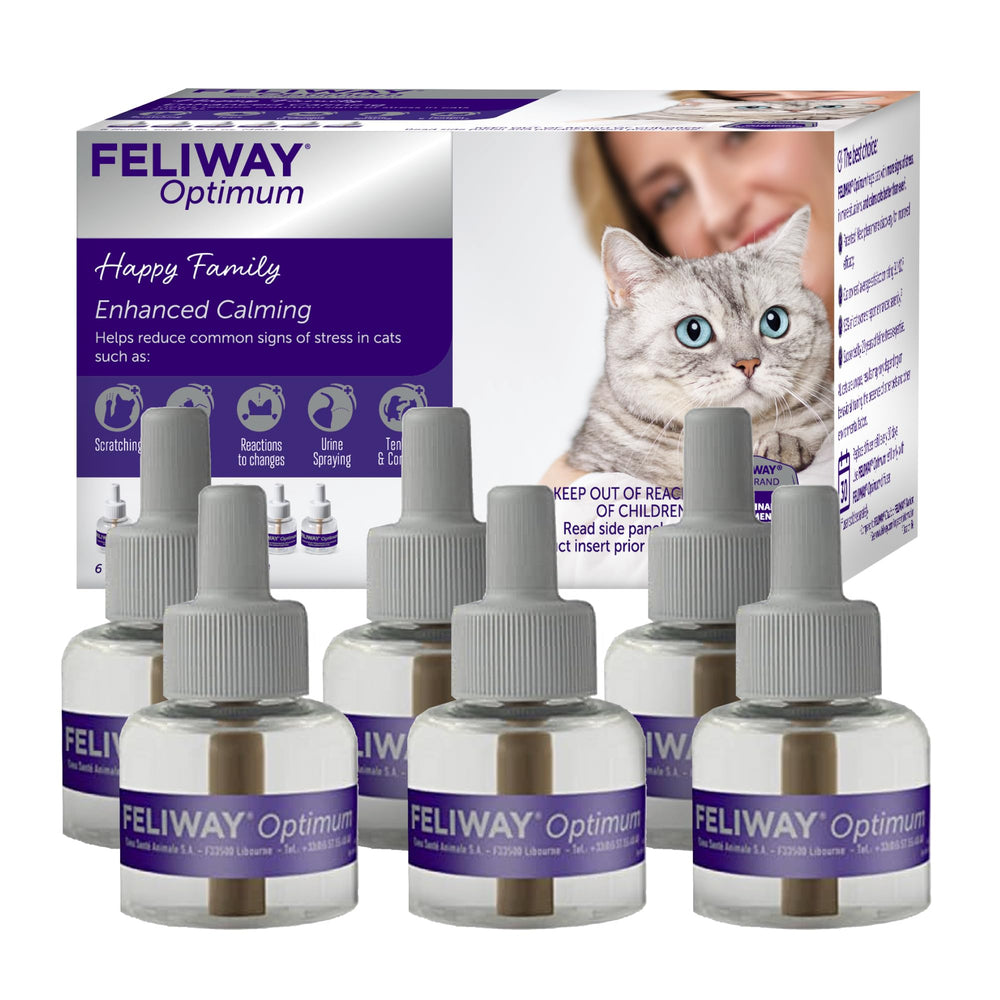 Difusor FELIWAY Optimum en habitación para gatos, promueve calma.