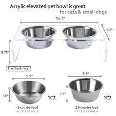 Feoyoho altura 3,75 pulgadas mejora la altura de comida para gatos y perros pequeños.