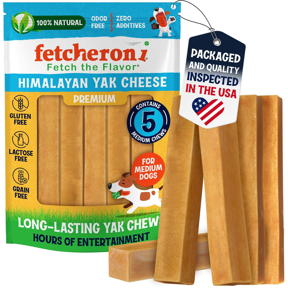 FETCHERONI queso de yak masticable, textura áspera para ayudar a la higiene dental.