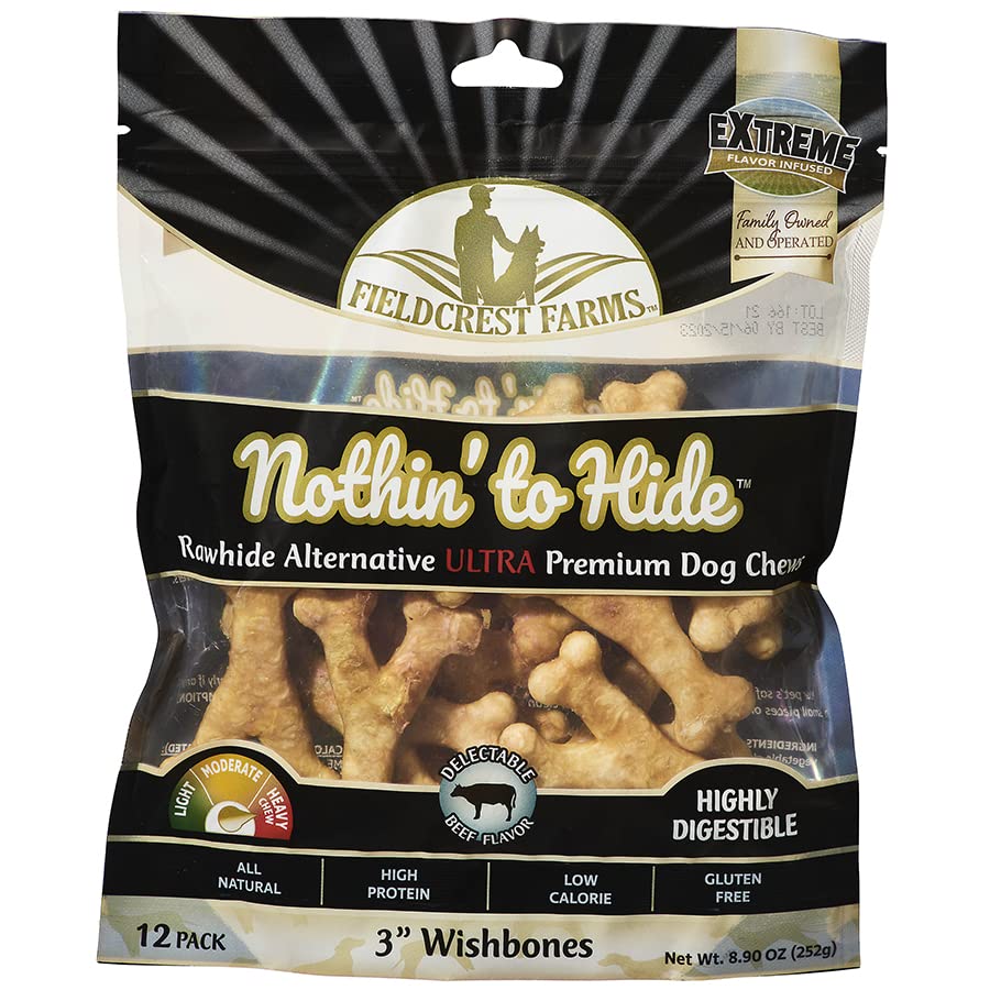 Fieldcrest Farms Nothing to Hide Huesos 3'' para perros pequeños, masticación segura