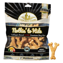 Fieldcrest Farms Nothin' to Hide Ultra Wishbones: vue-du-paquet, texture dense et goût boeuf.