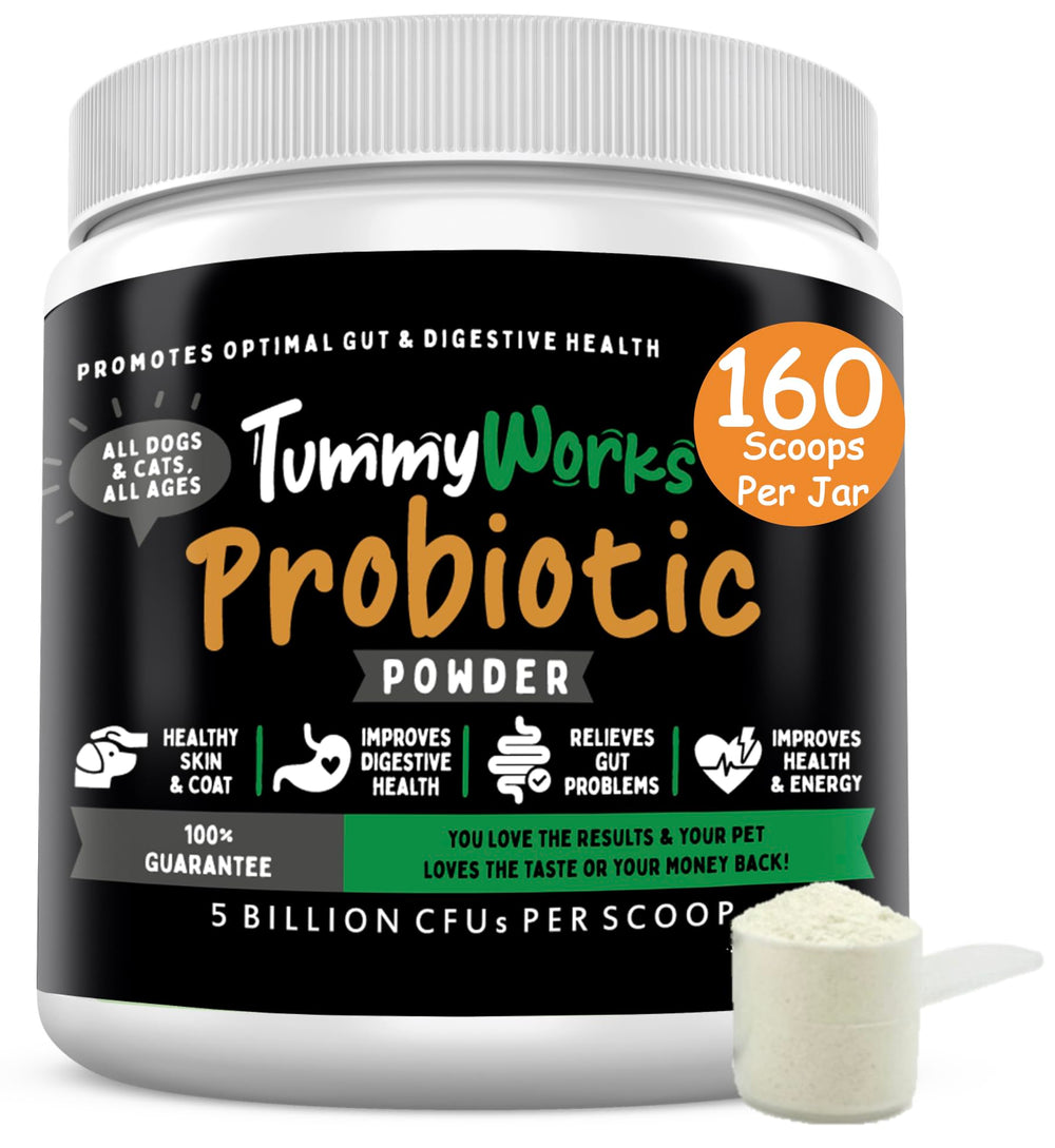 TummyWorks de Finest For Pets, bote de probióticos para perros y gatos.