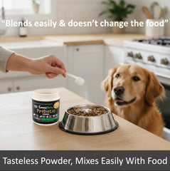 Mezcla TummyWorks en la comida de perros y gatos.