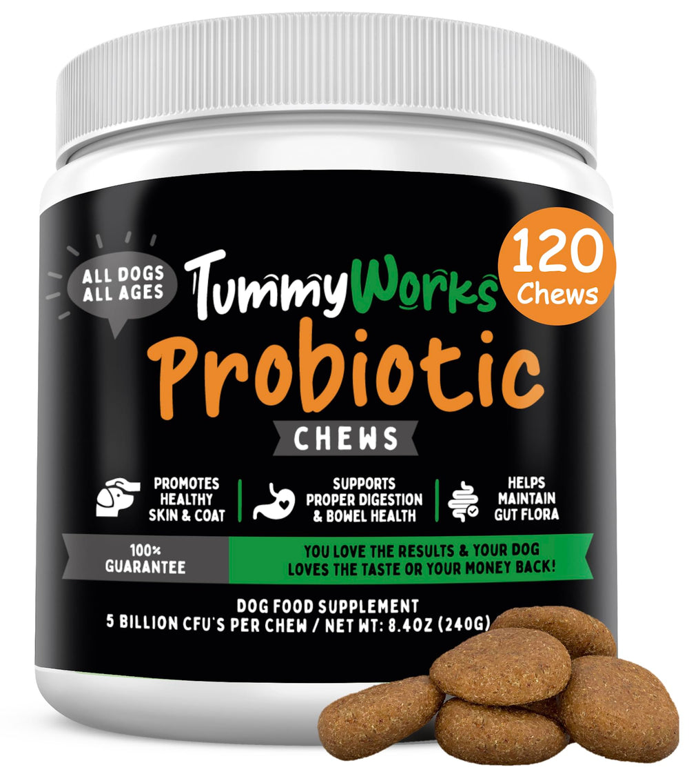 TummyWorks Probiotics de Finest For Pets, botella para perros con apoyo digestivo suave