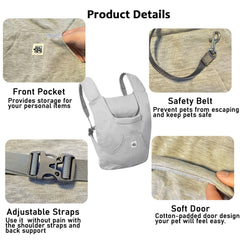 FLAdorepet porta-mascota mochila con bolsillo delantero para accesorios.