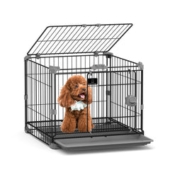 FLARUZIY jaula para perros pequeños, frontal, ideal para uso en interiores confortables.