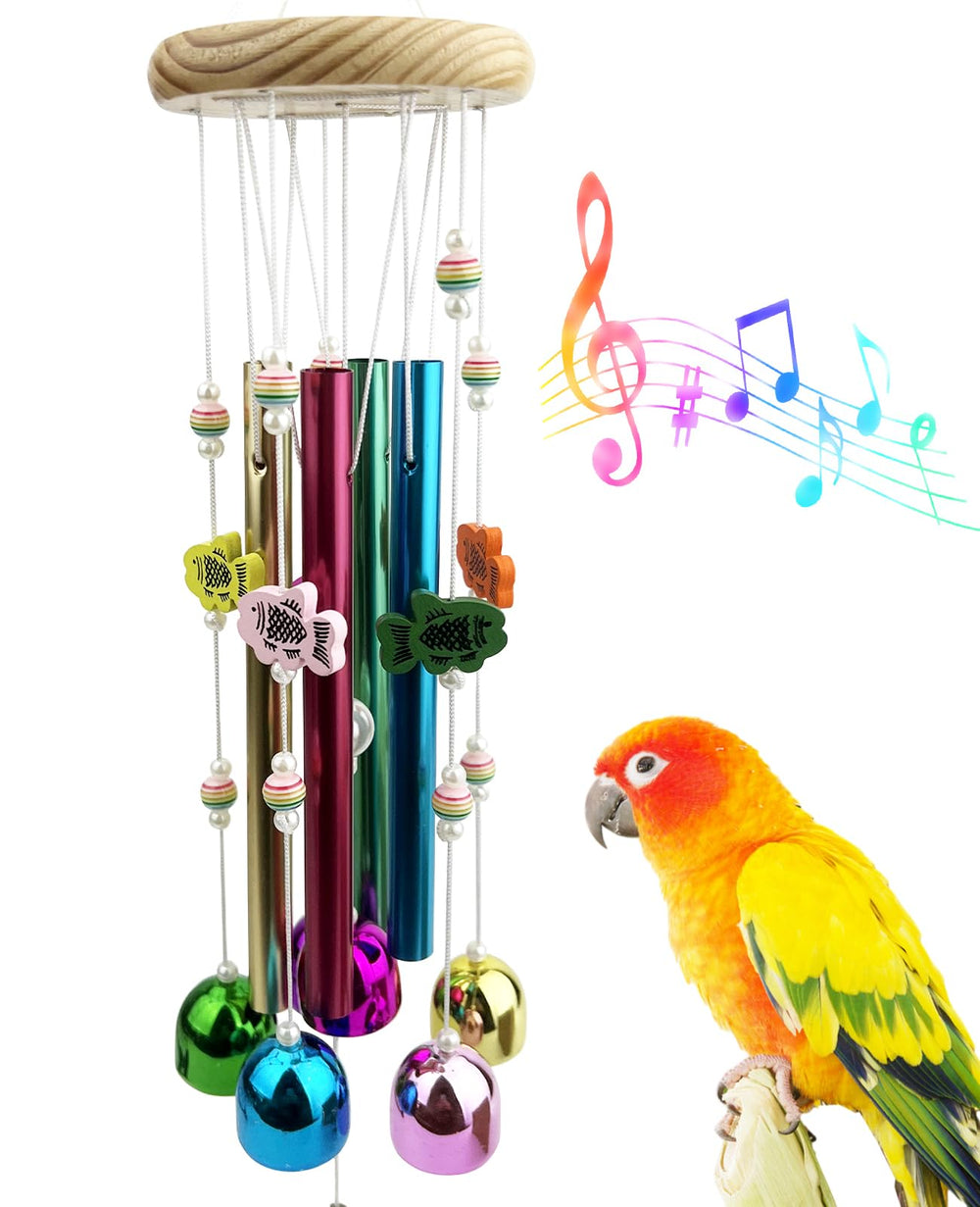 FlidRunest, juguete mordedor con campanas coloridas para estimulación sensorial de aves
