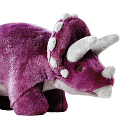 Fluff & Tuff Charlie Triceratops peluche grande para perros, perfecto para juego activo y abrazo