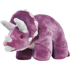Fluff & Tuff Charlie Triceratops peluche frente, ideal para juegos suaves y mordisqueos
