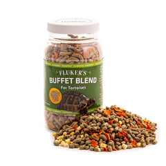 Fluker's Buffet Blend para tortugas: verduras y pellets para una alimentación diaria equilibrada.