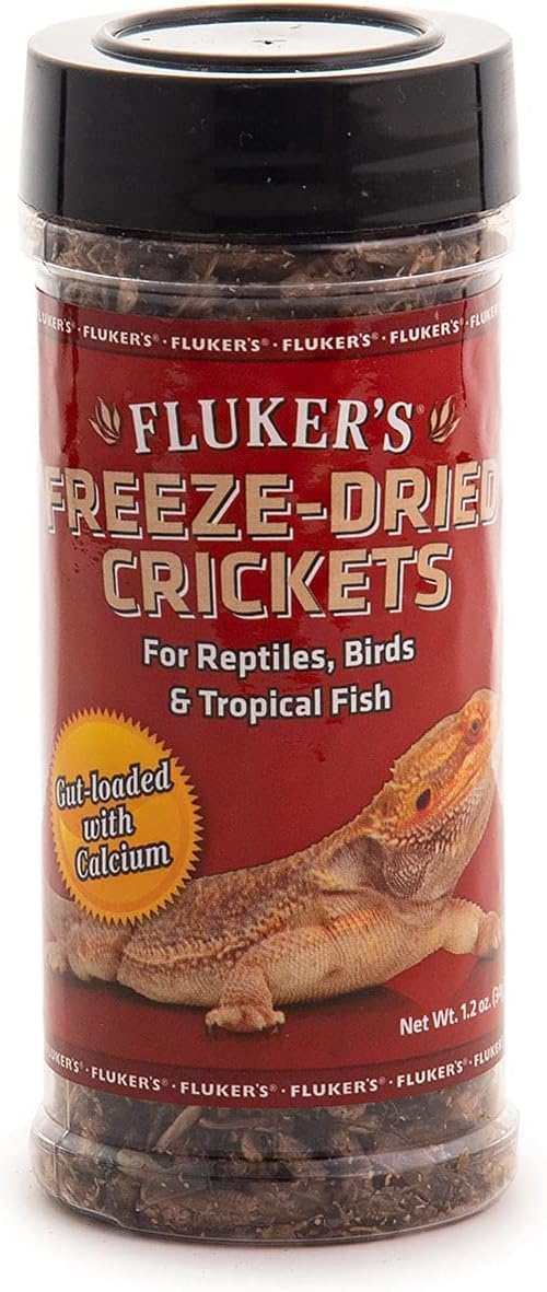 Fluker's Grillos Liofilizados en bolsa, snack proteico para reptiles