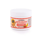 Frasco de Fluker's Repta Calcium sabor fresa-plátano para reptiles, favorece la absorción de calcio.