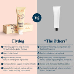 Dedo cepillo FlyDog Fresh Kiss para áreas difíciles de la boca.