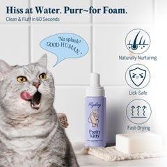 Flydog Pretty Kitty Champú Seco en espuma para desenredar y reducir la muda.
