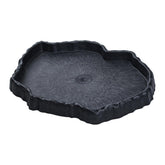 Flylin plato agua reptil con roca realista para terrario estable.