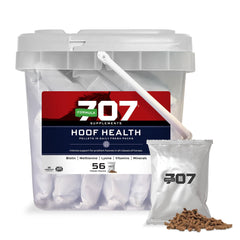 Formula 707: botella de suplemento para pezuñas que apoya paredes fuertes y sanas.