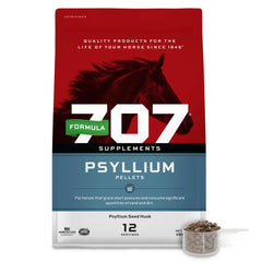 Formula 707 Psyllium Pellets, bolsa de 3 lb, alimentación fácil y estable.