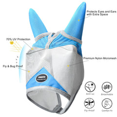 Fornyk máscara antimosquitos para caballos, visión clara y protección diaria.