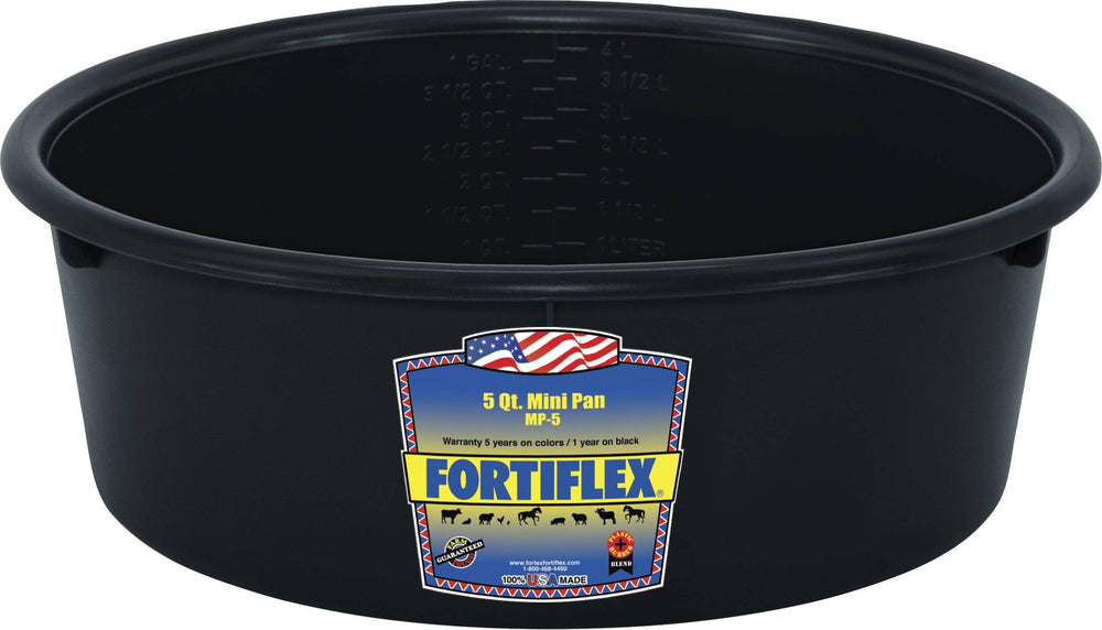 Fortiflex Mini Pan para perros y caballos, ideal para alimentación y agua en interiores o exteriores.