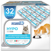 Forza10 gato salmón: lata 32-pack con apoyo al pelaje saludable.